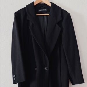 90s VINTAGE BLACK WOOL COAT